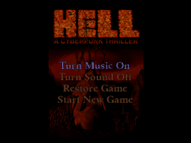 Hell: A Cyberpunk Thriller title screen