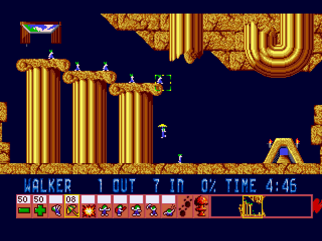 Lemmings gameplay screenshot