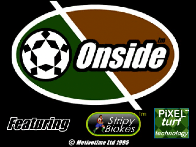 Onside Soccer title screen