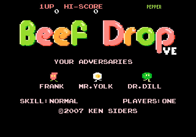 Beef Drop title screen