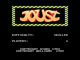 Joust title screen