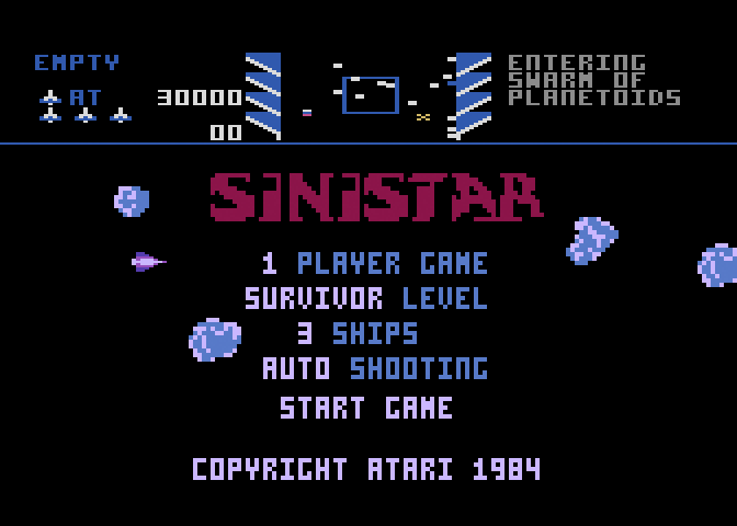 Sinistar title screen
