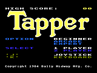 Tapper title screen
