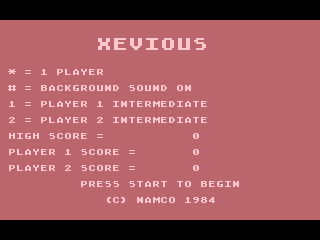 Xevious title screen