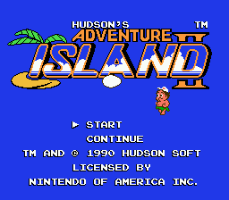 Adventure Island II title screen