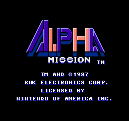 Alpha Mission title screen