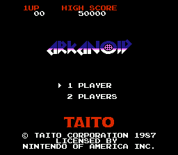 Arkanoid title screen