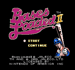 Bases Loaded II: Second Season title screen