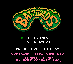 Battletoads title screen