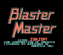 Blaster Master title screen