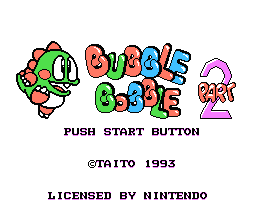 Bubble Bobble Part 2 title screen
