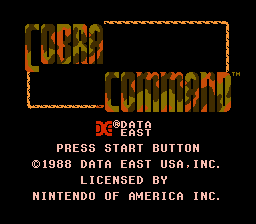Cobra Command title screen