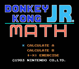 Donkey Kong Jr. Math title screen