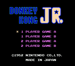Donkey Kong Jr. title screen