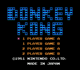 Donkey Kong title screen