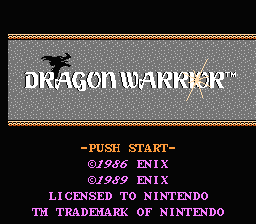 Dragon Warrior title screen