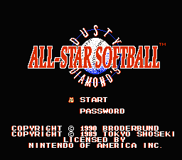 Dusty Diamond's All-Star Softball title screen