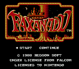 Faxanadu title screen