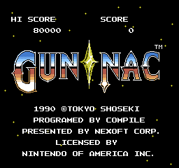 Gun Nac title screen