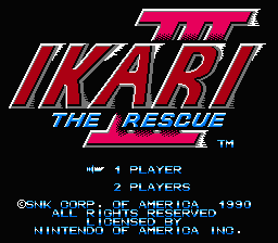 Ikari III: The Rescue title screen