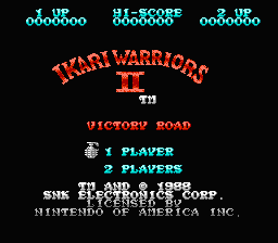 Ikari Warriors II: Victory Road title screen