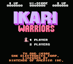 Ikari Warriors title screen