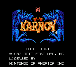 Karnov title screen