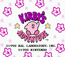 Kirby's Adventure title screen