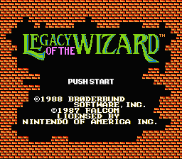 Legacy of the Wizard title screen