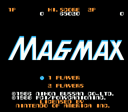 MagMax title screen