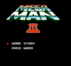 Mega Man 3 title screen
