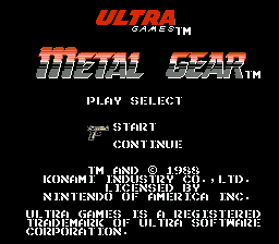 Metal Gear title screen
