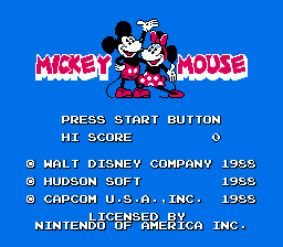 Mickey Mousecapade title screen