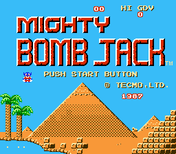 Mighty Bomb Jack title screen