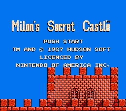 Milon's Secret Castle title screen