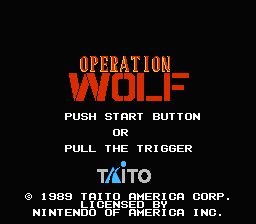 Operation Wolf title screen