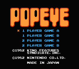 Popeye title screen