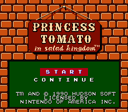 Princess Tomato in the Salad Kingdom title screen