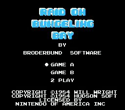Raid on Bungeling Bay title screen
