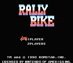 Rally Bike title screen