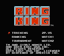 Ring King title screen