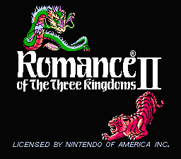 Romance of the Three Kingdoms II title screen