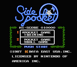 Side Pocket title screen