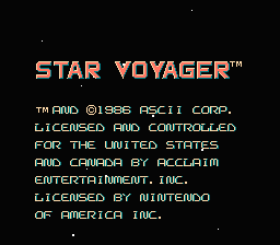 Star Voyager title screen