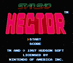 Starship Hector title screen