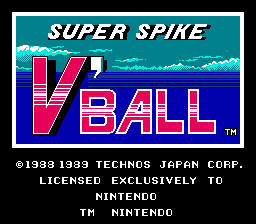 Super Spike V'Ball title screen