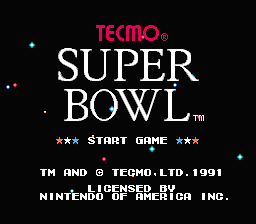 Tecmo Super Bowl title screen