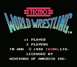Tecmo World Wrestling title screen