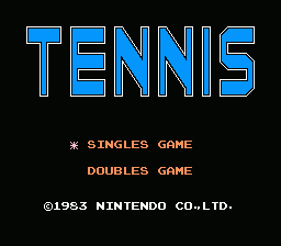 Tennis title screen