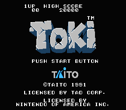 Toki title screen
